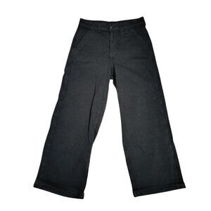 American Eagle stretch high-waisted, wide-leg, black denim jeans